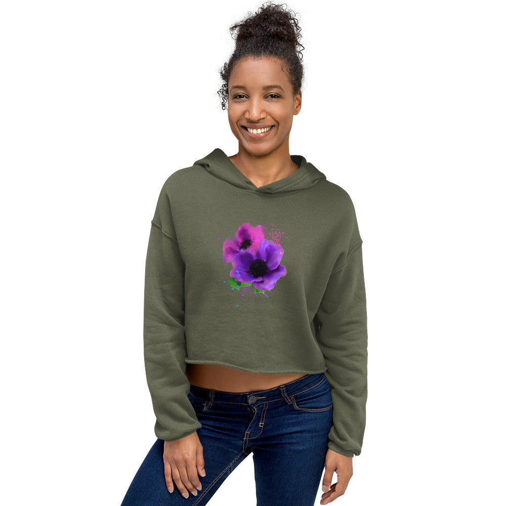 Paint a Flower For me Crop Hoodie - Starzzyco