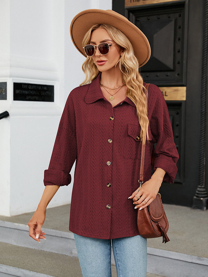 Collared Neck Buttoned Shirt - Starzzyco