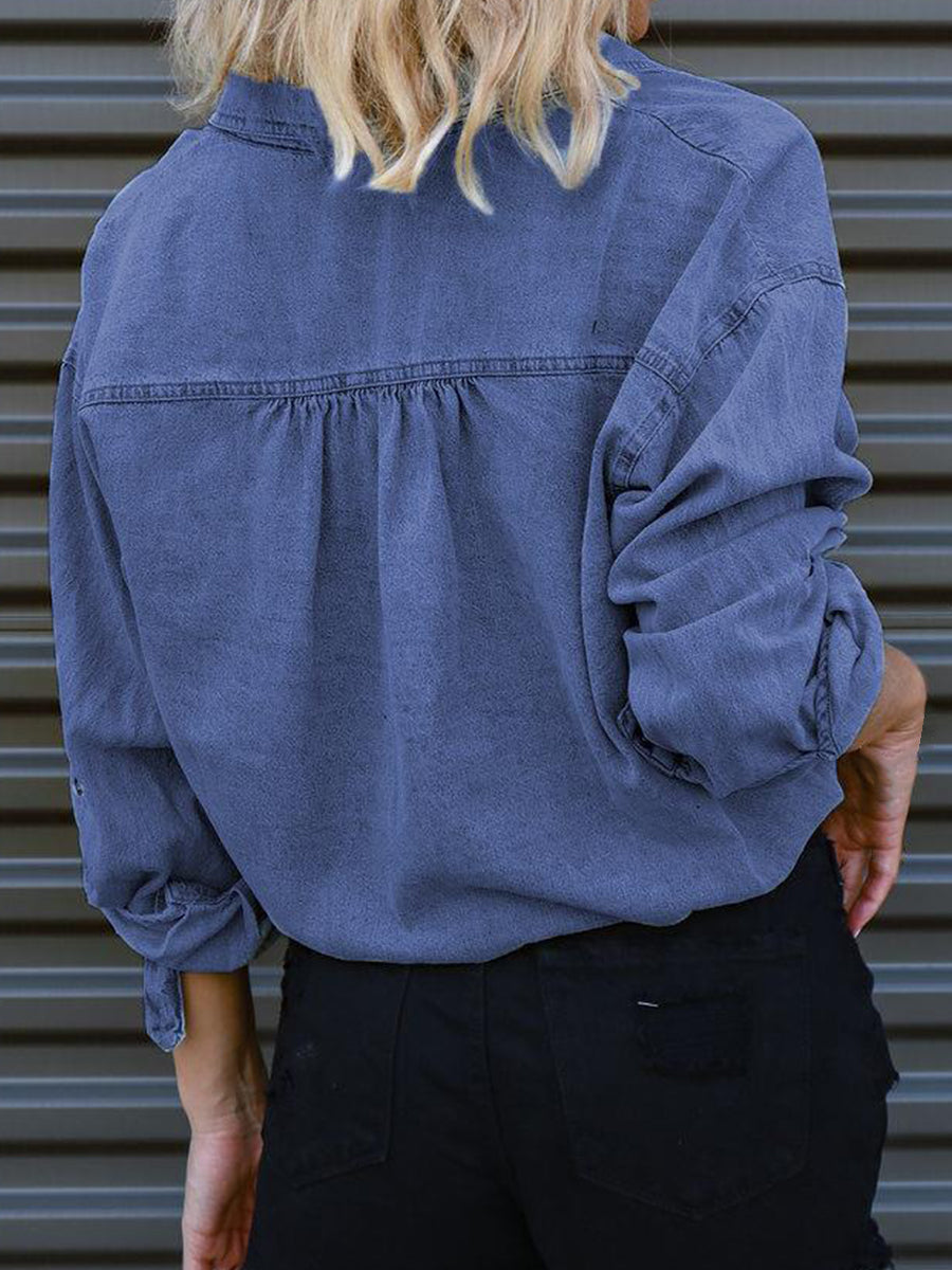Tie Detail Denim Top - Starzzyco