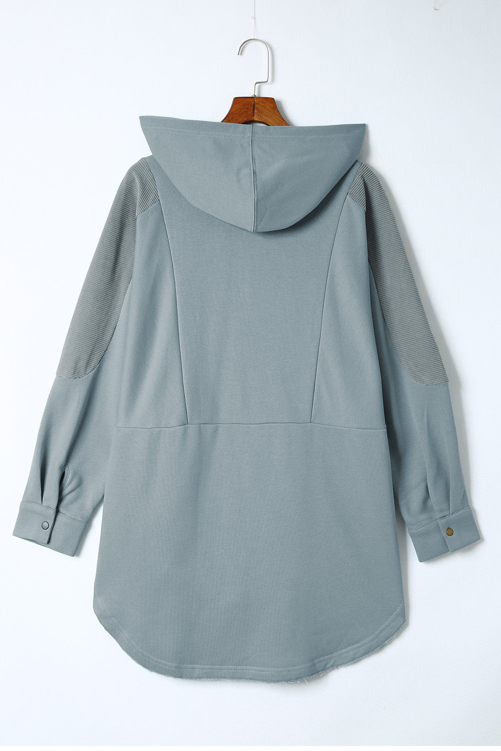 Long Sleeve Buttoned Hoodie with Pockets - Starzzyco
