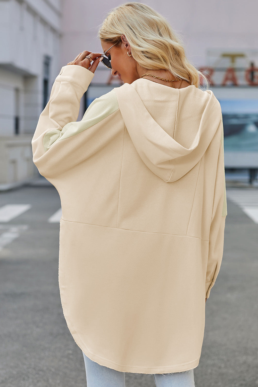 Long Sleeve Buttoned Hoodie with Pockets - Starzzyco