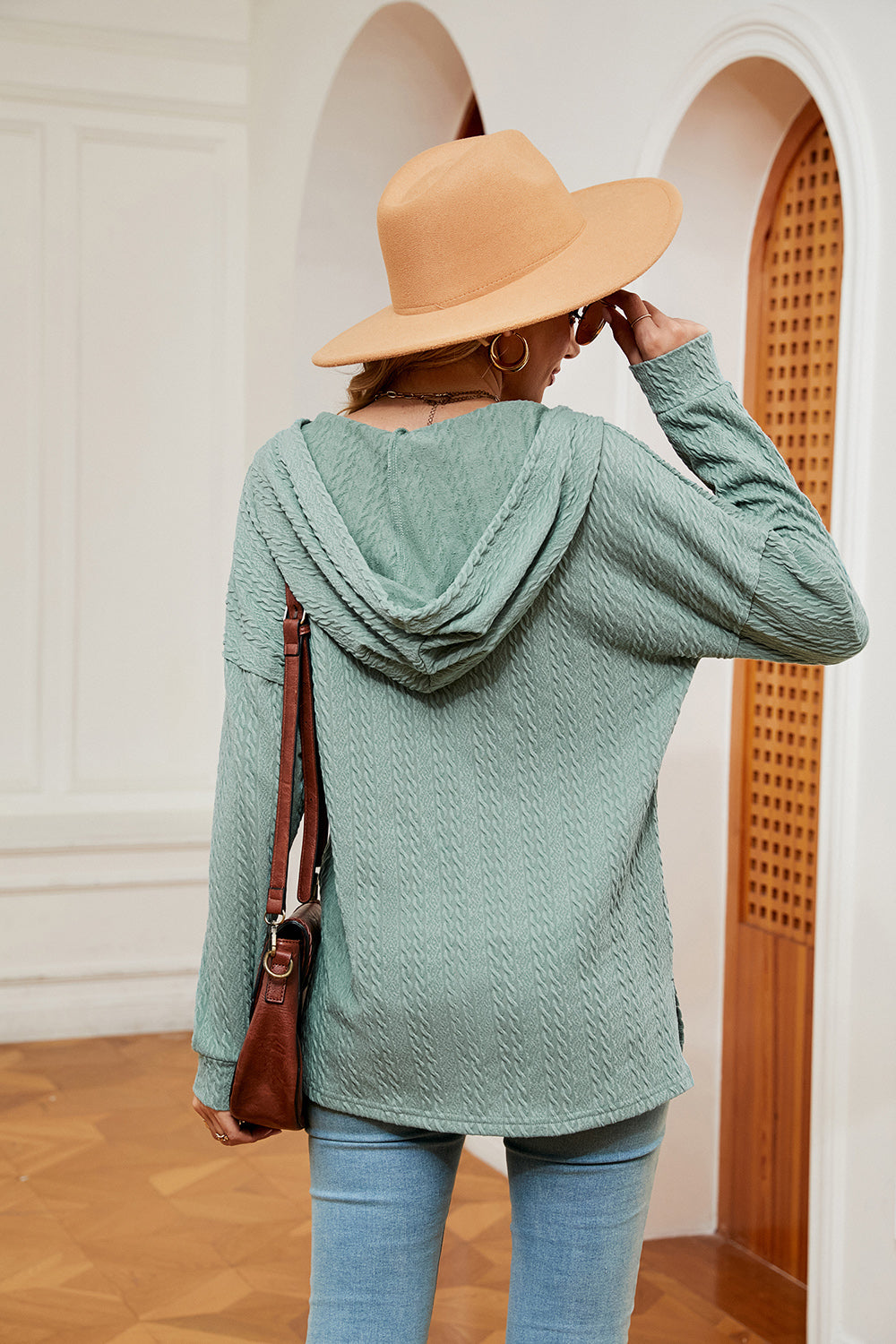 Half-Button Dropped Shoulder Hoodie - Starzzyco
