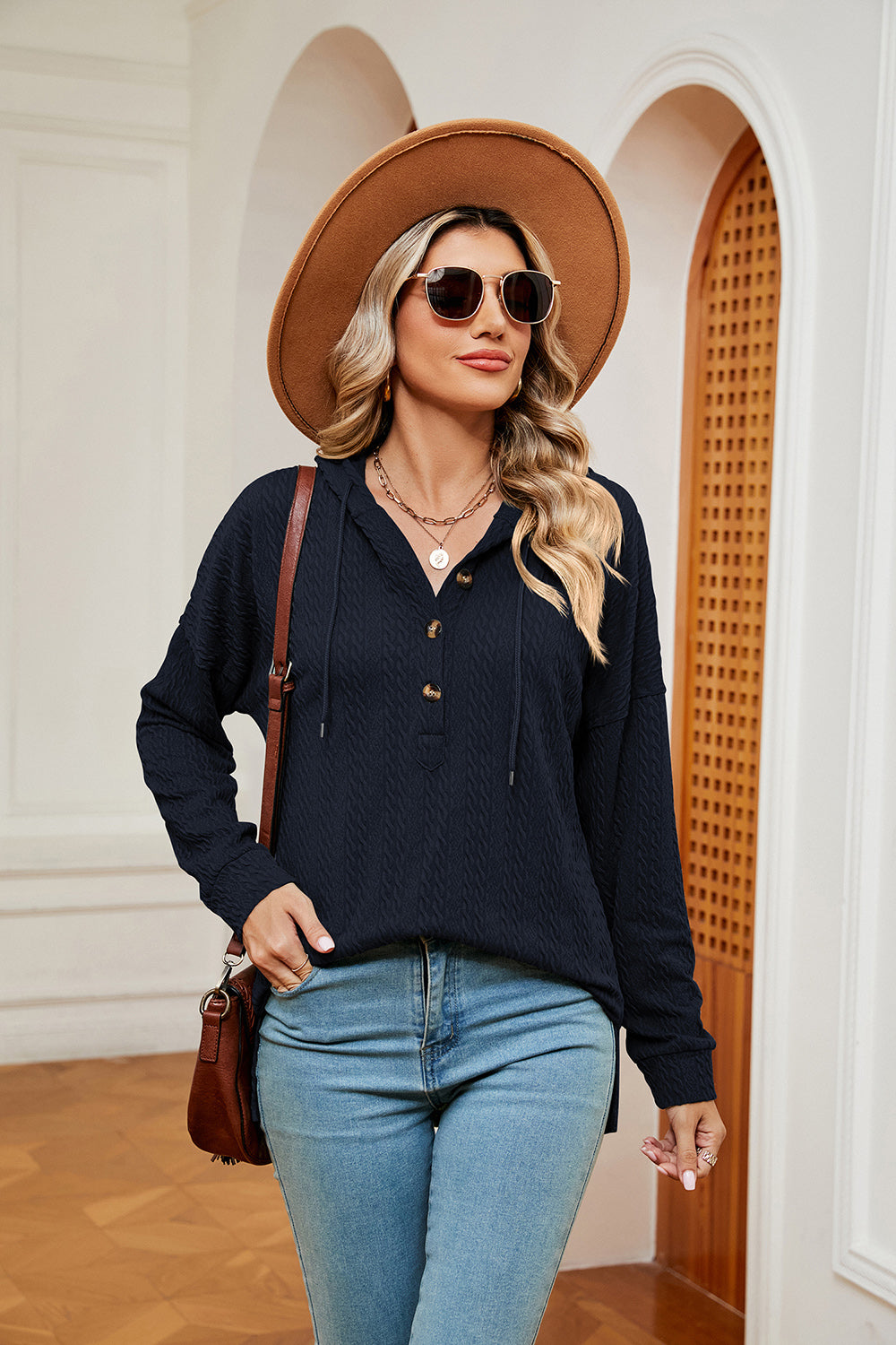 Half-Button Dropped Shoulder Hoodie - Starzzyco