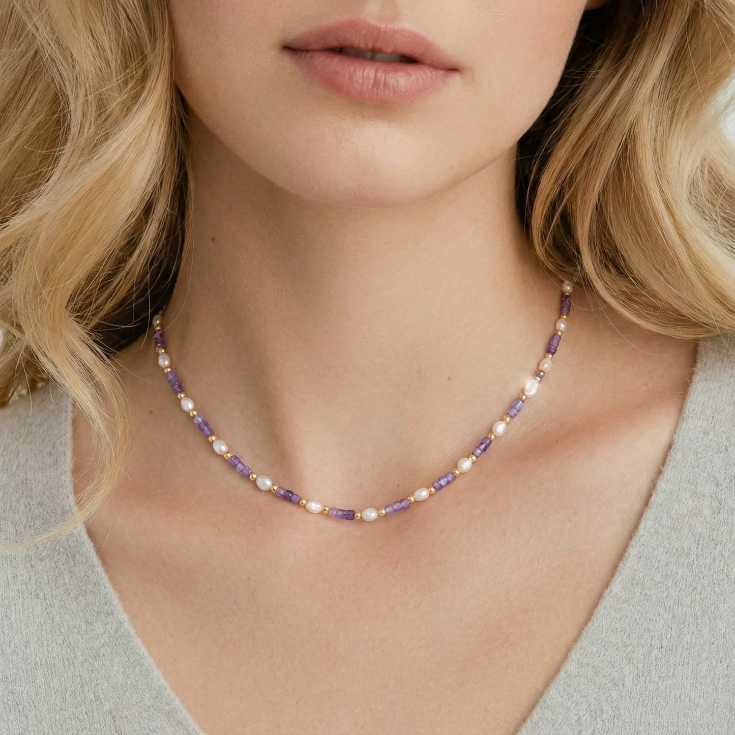 Amethyst Pearl Harmony Necklace - Starzzyco