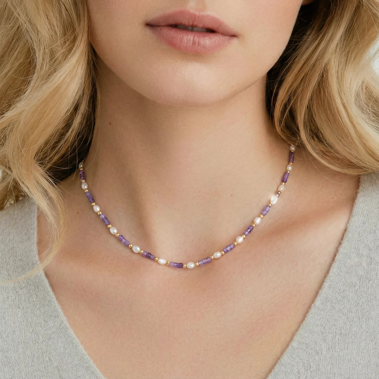Amethyst Pearl Harmony Necklace - Starzzyco