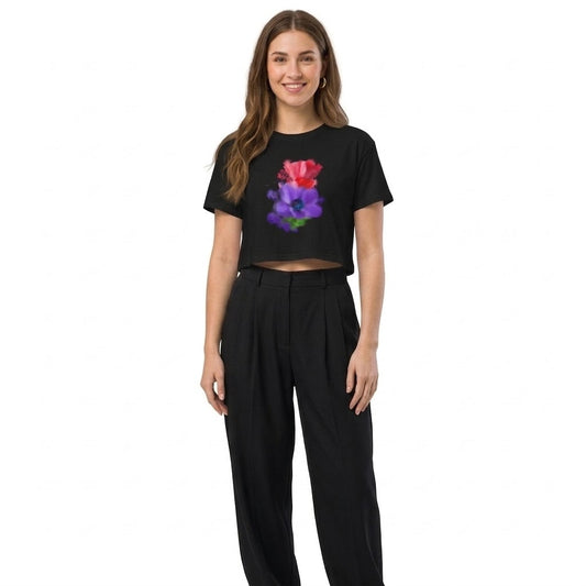 Women’s Cotton Crop Top – Relaxed Fit Crewneck Tee