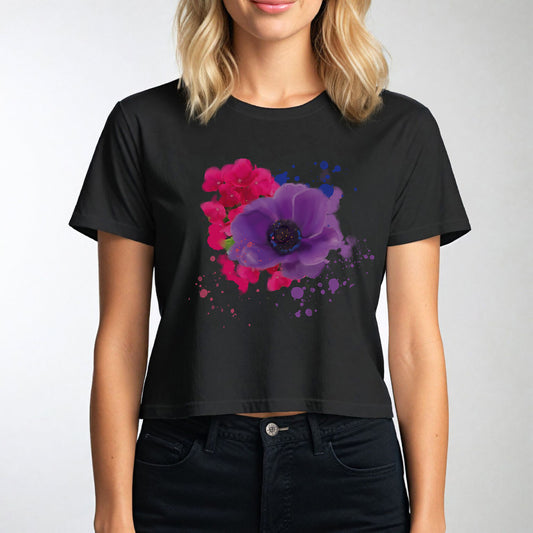 Painted Petals Crop Tee - Starzzyco