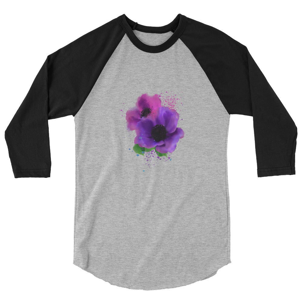 3/4 sleeve raglan shirt - Flower garden pinks - Starzzyco