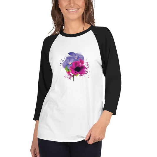 3/4 sleeve raglan shirt - Paint me a flower - Starzzyco