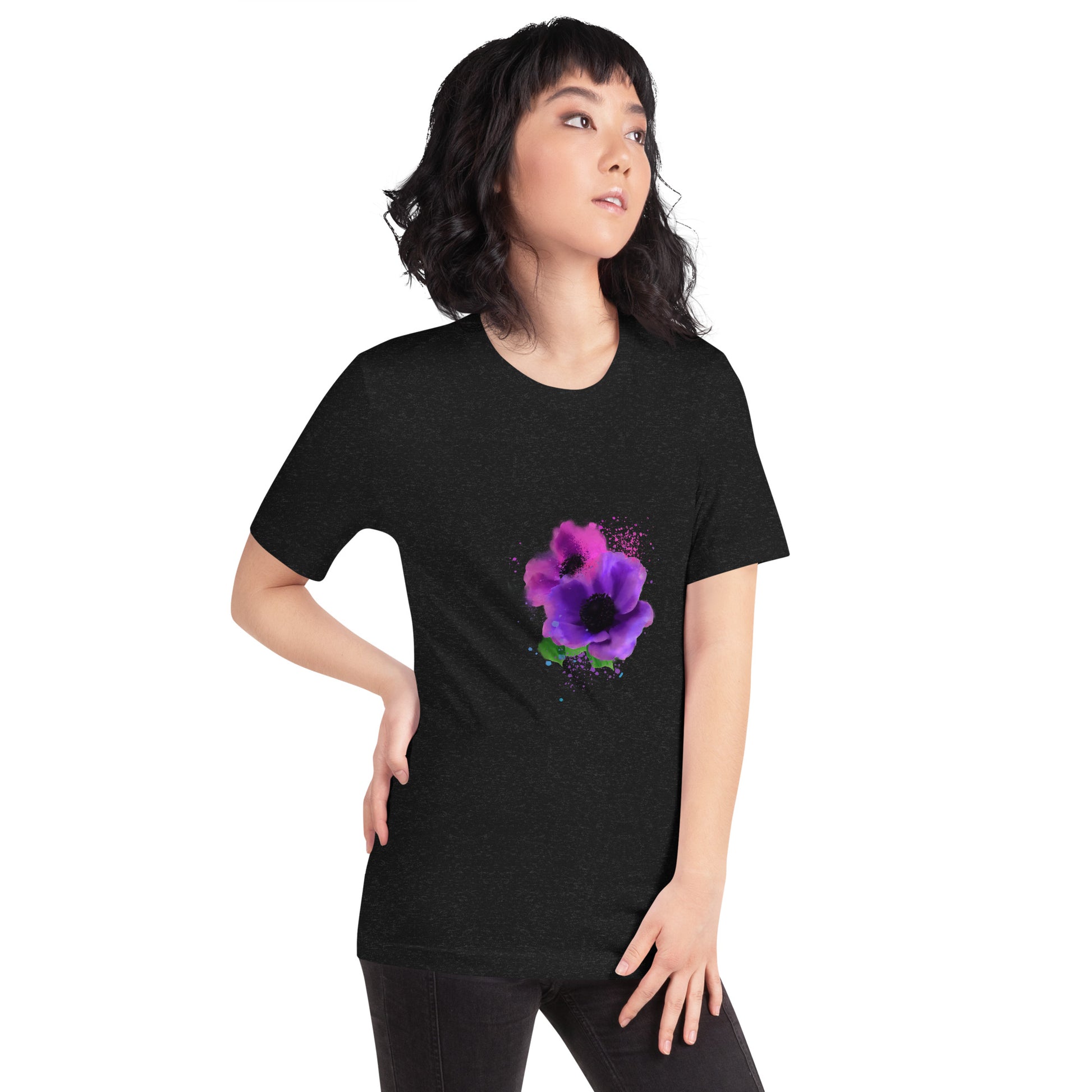 Pink Purple Painted Flower | Unisex Graphic Tee | Other Colors Available - Starzzyco