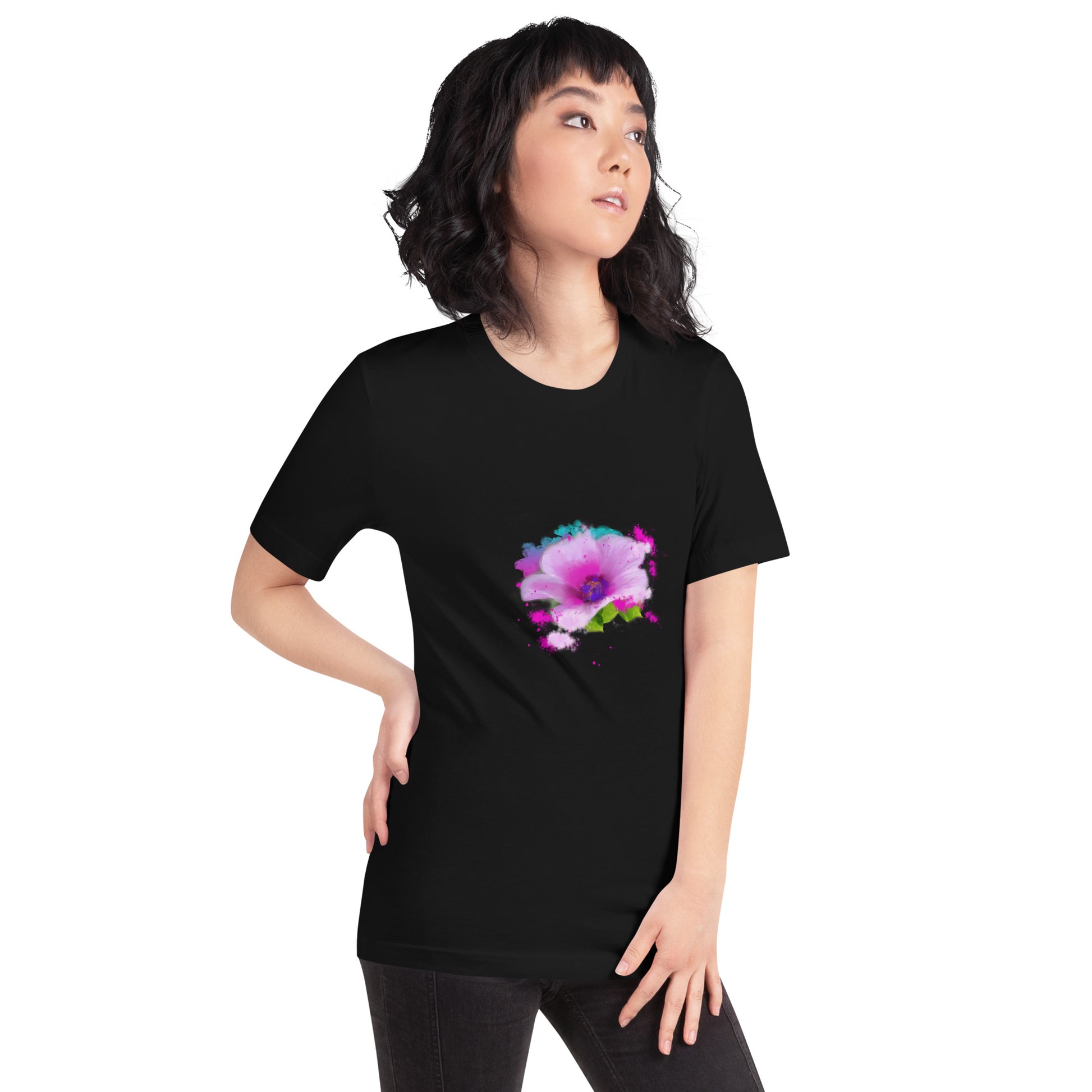 Unisex T-shirt-Pink Floral Bloom - Starzzyco