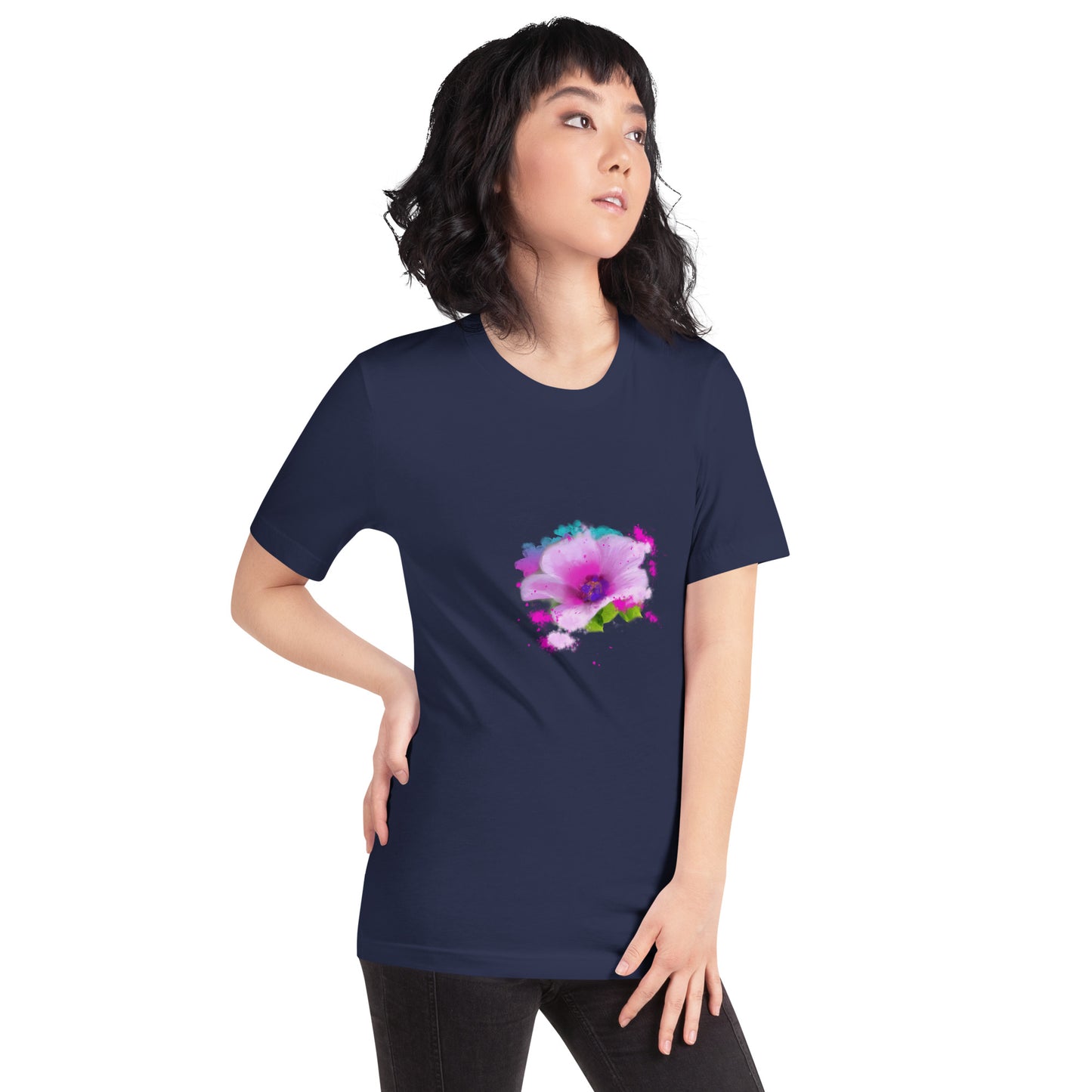 Unisex T-shirt-Pink Floral Bloom - Starzzyco