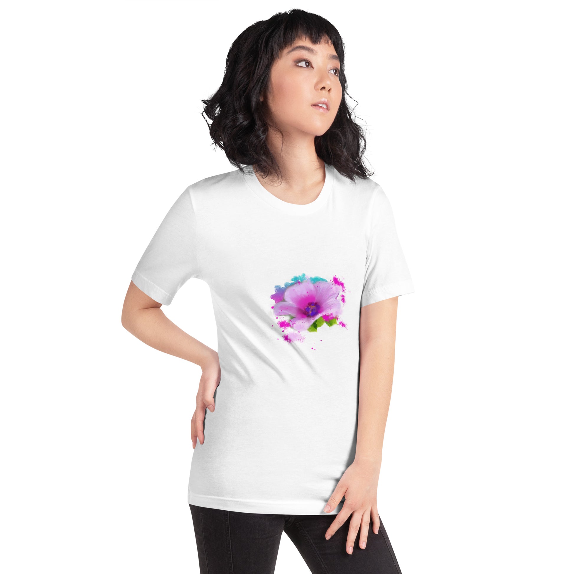 Unisex T-shirt-Pink Floral Bloom - Starzzyco