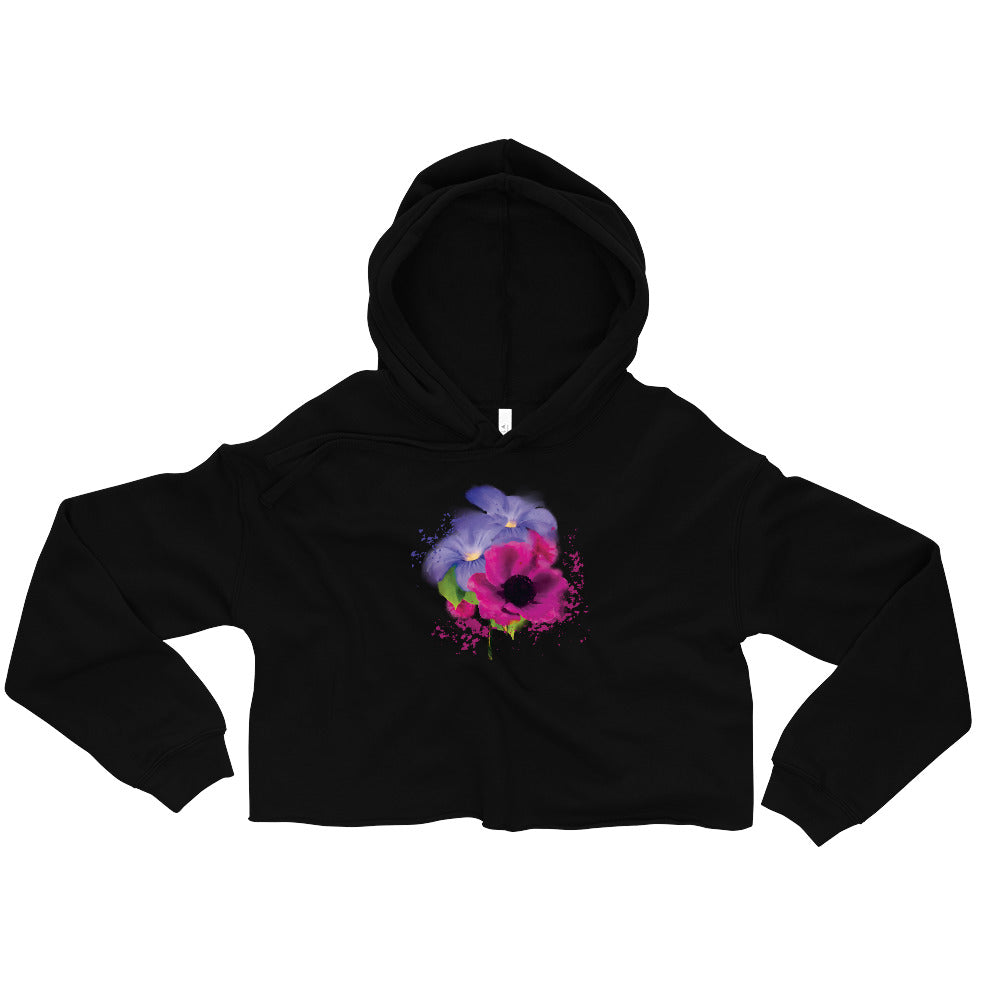 Flower Garden Purple Crop Hoodie - Starzzyco