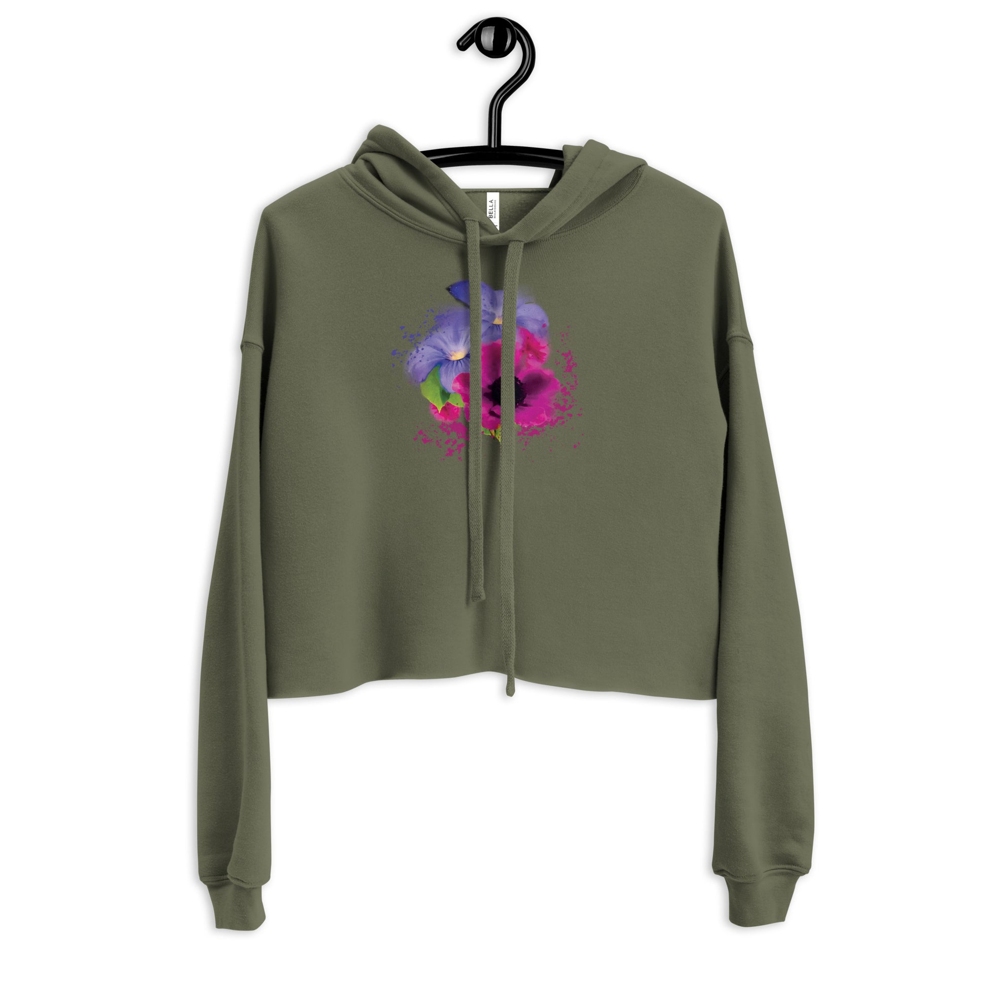 Flower Garden Purple Crop Hoodie - Starzzyco