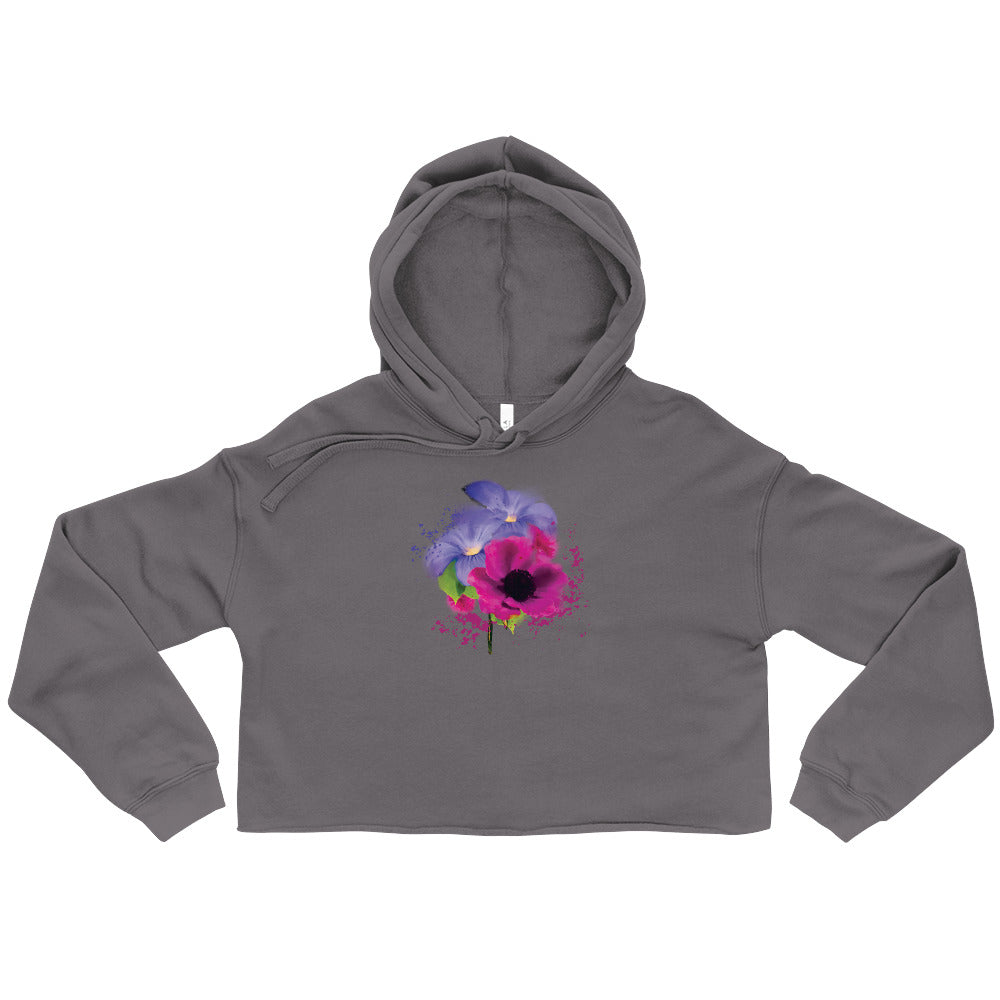 Flower Garden Purple Crop Hoodie - Starzzyco