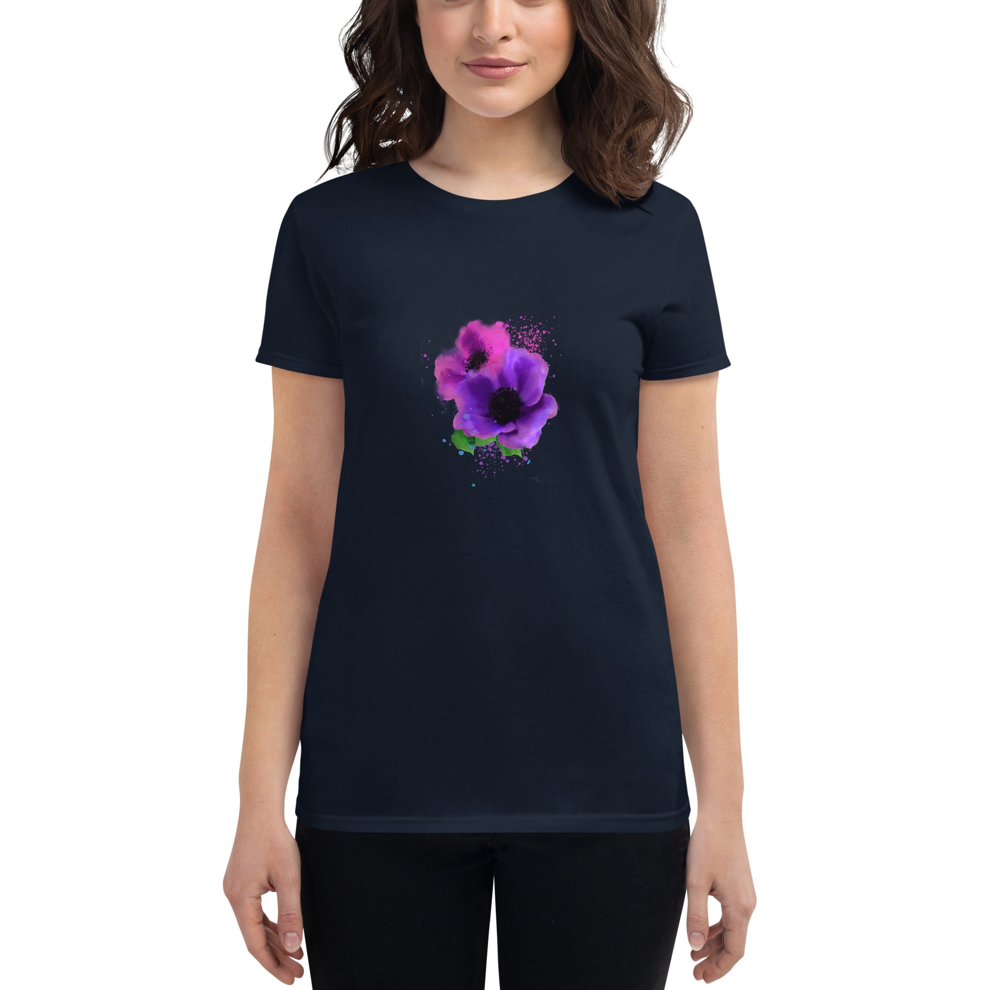 Pink Purple Painted Flower Tee - Starzzyco