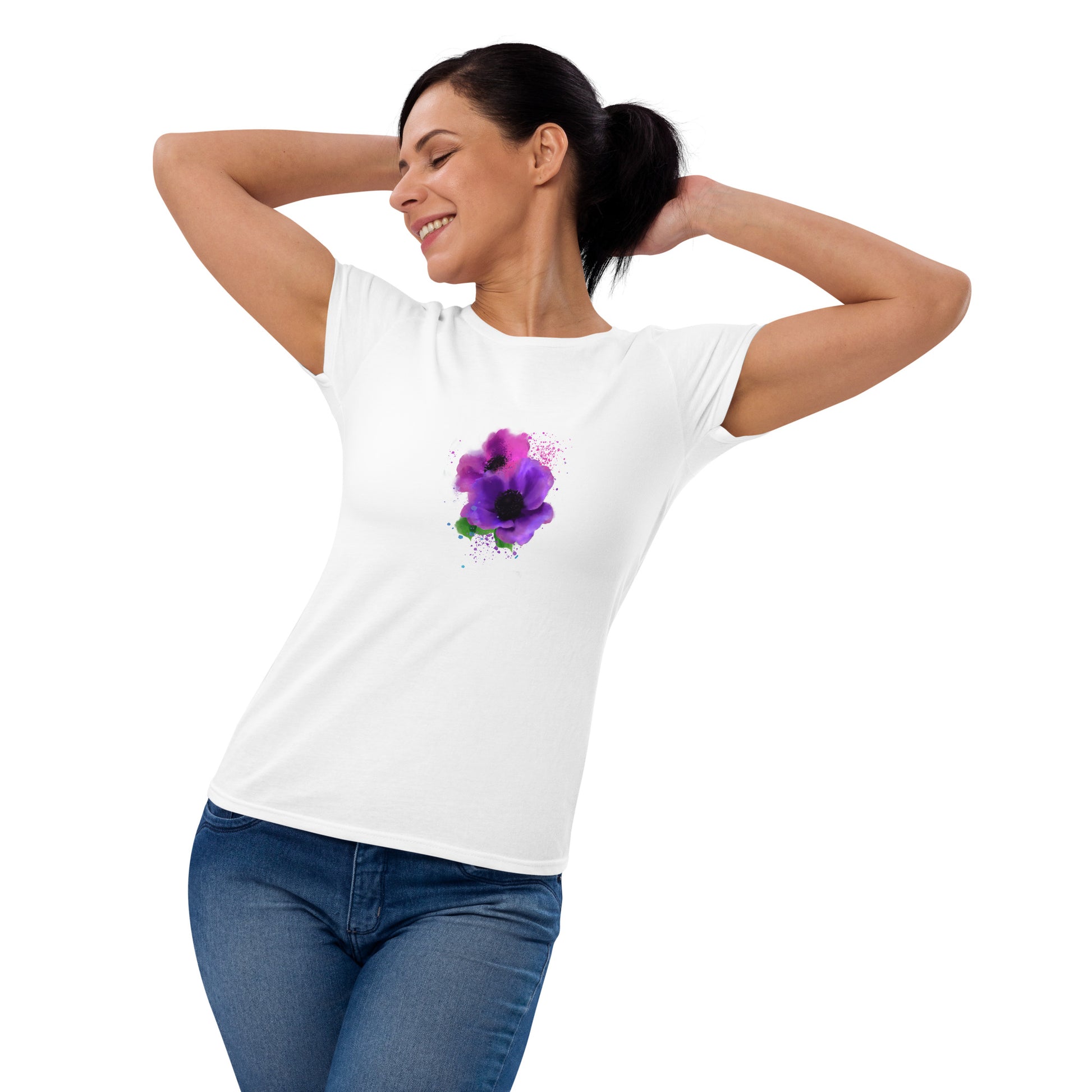 Pink Purple Painted Flower Tee - Starzzyco