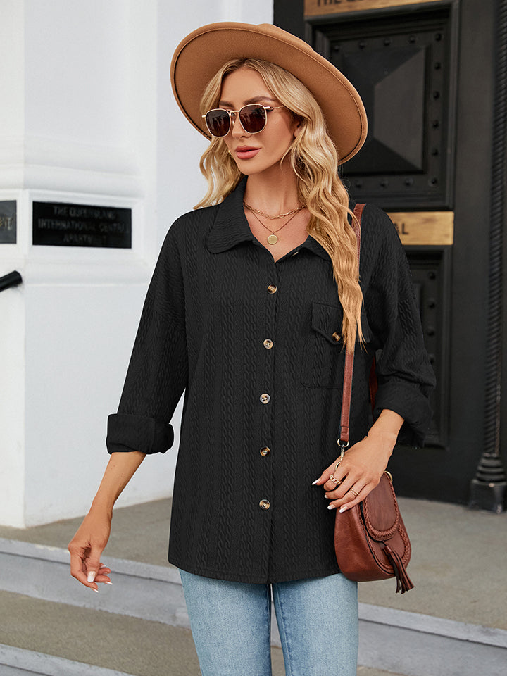 Collared Neck Buttoned Shirt - Starzzyco