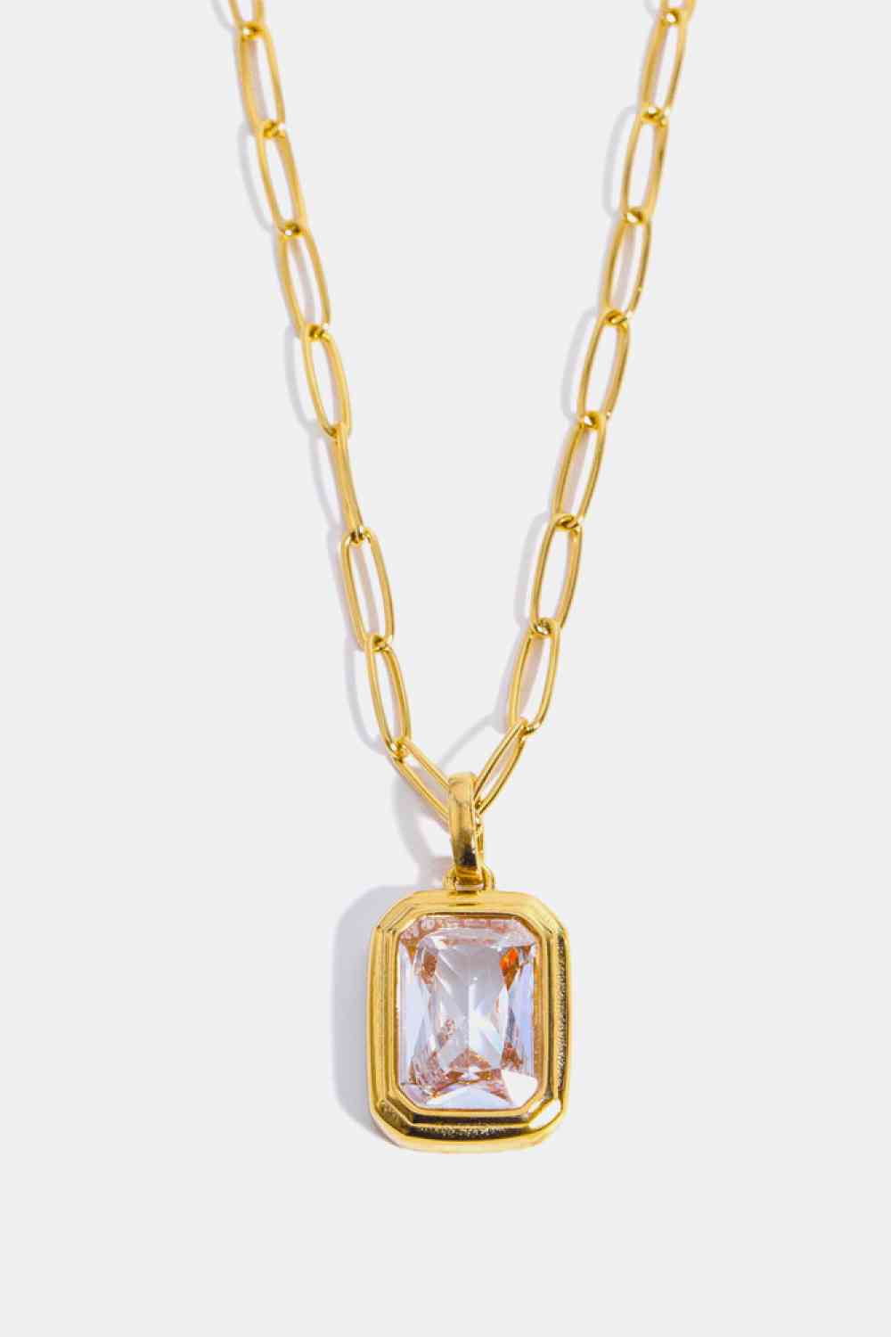 Zircon 18K Gold-Plated Geometrical Shape Pendant Necklace - Starzzyco