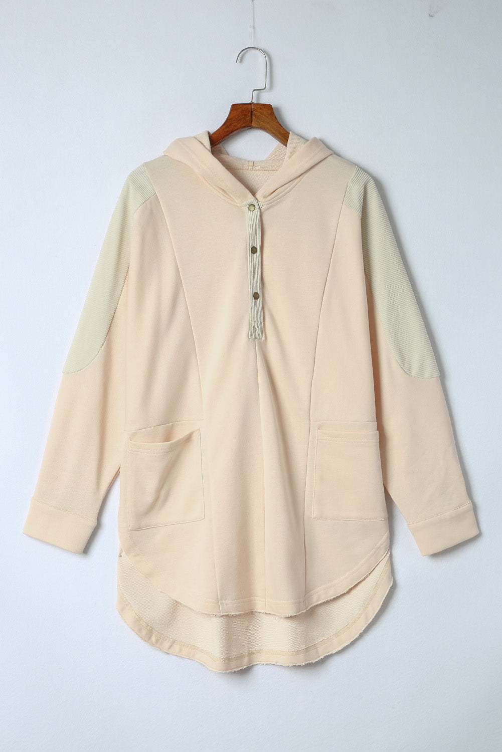 Long Sleeve Buttoned Hoodie with Pockets - Starzzyco